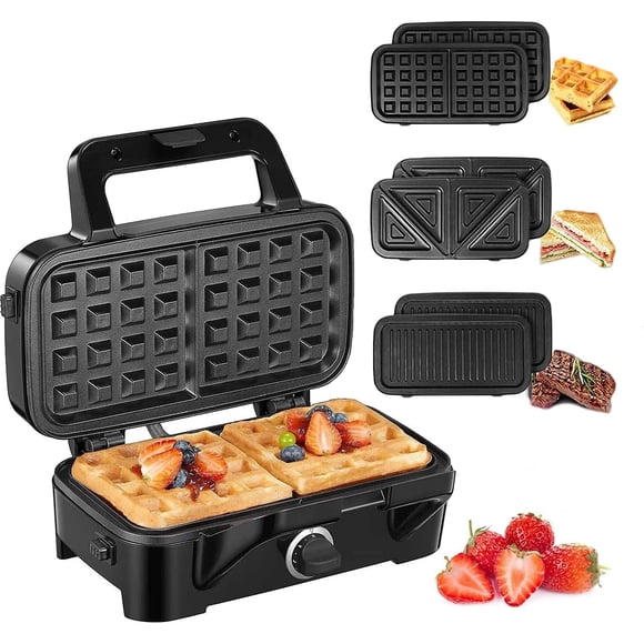 Yedi Ensemble Total Gril 6-en-1, Gaufrier, Plaque de Cuisson, Presse à Panini avec Accessoire de Luxe