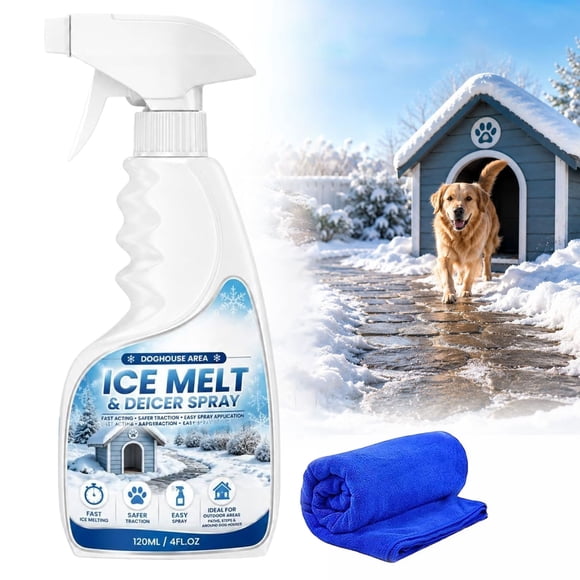 Vaporisateur de Déglaçage et de Fonte de Neige pour l'Extérieur, Vaporisateur Déglaçant et Fondant pour Glace, Liquide Anti-Neige Déglaçant, Marches, Allées et Patios Transparents Rapidement, Fondant à Glace pour Toutes les Surfaces, Sécuritaire pour les Animaux