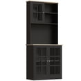 thumbnail image 1 of HOMCOM Kitchen Pantry with 3 Storage Cabinets, 2 Open Shelves, Countertop, 1 of 10