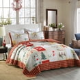 thumbnail image 2 of MarCielo Christmas Quilt Set Bedspread Set B022(King), 2 of 6