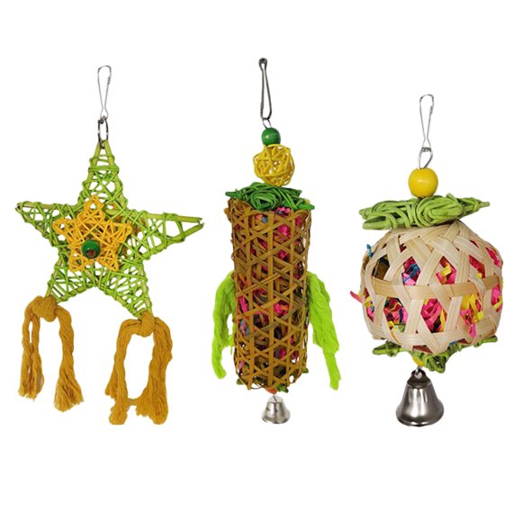 KAKOWELY Parrot Bite Toy 3 Pcs Plastic Parrot Chewing Toys Bird Playing Toys Parrot Biting Toys5.51"X5.51"X2.17"