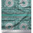 thumbnail image 1 of Soimoi Poly Georgette Fabric Leaves & Floral Block Print Fabric by The Yard 42 Inch Wide, 1 of 3