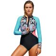 thumbnail image 4 of POGLIP Maillot de Bain de Surf pour Femmes à Manches Longues à Fermeture Éclair, Protection UV, Imprimé, 4 of 6