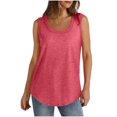 thumbnail image 1 of Timegard Camisoles pour Femmes Été Col Rond Sans Manches Blouse Confortable Tunique Décontractée à Porter avec des Leggings, 1 of 5