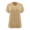 thumbnail image 4 of Jsaierl Womens Plus Size Loose Casual Tops Solid Color Summer V Neck T-Shirts Daily Simple Short Sleeve Blouses, 4 of 4