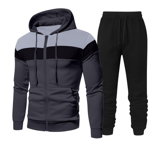 Birdeem Chemise à Manches Longues pour Hommes Ensemble de Sport à Capuche Assorti Manches Longues