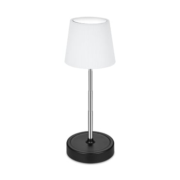 Mistaha Adjustable Height Table Lamp with Pleated Design and RGB Touch Control - Rechargeable Ambient Lamp for Home - Black Base - Three Colour Temperature Options