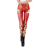 Zhanying Christmas Leggings for Women Green Lightweight Elastic Ankle Cuffs Leggings Leggings for Women Pink L