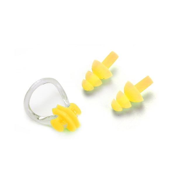 stanreset Waterproof Nose Clip Swimming Anti-noise Earplug for Protection Ear Protector Yellow 1Set