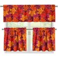 thumbnail image 1 of Maple Leave Kitchen Curtains and Valances Set,3 Piece Small Window Valance Sets Treatment Drapes for Kitchen, Bedroom, Living & Dining Room by Achim Home Decoration, 1 of 5