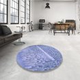 thumbnail image 4 of Ahgly Company Tapis de Zone Rond d'Intérieur Lavable à la Machine, Style Transitionnel, Bleu Ciel, 8 Pieds Rond, 4 of 7
