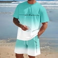 thumbnail image 2 of SHIXIAOO Male Print Short Sleeve T Shirt and Shorts Two Piece Set with All Print Print Shirt and Quarter Pants Set Pinstripe Suit Jacket Men Suite for Man Suite for Teens Graduation Suits for Men, 2 of 5