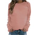 thumbnail image 2 of Liquidation à 50 % Chandail Surdimensionné pour Femmes 2023 Mode Décontractée Manches Longues Col Rond Chandail pour Dames Hauts Blouse, 2 of 4