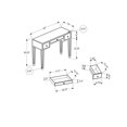 thumbnail image 4 of Monarch Specialties Accent Table, Console, Entryway, Narrow, Sofa, Storage Drawer, Living Room, Bedroom, Mirror, Grey, Clear, Transitional, 4 of 4
