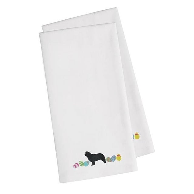 Carolines Treasures CK1665WHTWE Serviette de Cuisine Blanche Brodée de Pâques - Lot de 2