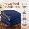 thumbnail image 4 of Swift Home Reversible Ultra Soft Solid Duvet Cover Set with Decorative Button Closure, Queen, Navy, 4 of 6