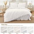 thumbnail image 4 of Nayoroom 3 Pieces White Ruched Duvet Cover Set Bed Set Boho Shabby Chic Bedding Set for Bedroom Soft Fluffy Ruffle Comforter Cover Set with Pillowcases,Full Size, 4 of 5