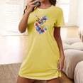 thumbnail image 1 of Mefallenssiah Chemise de Nuit Courte Surdimensionnée pour Femmes Mode Imprimé Poitrine Manches Courtes, 1 of 7