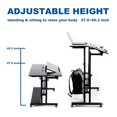 thumbnail image 4 of Zytty Bureau Debout Portable, Petit Bureau Debout avec Roulettes Bureau d'Ordinateur Portable Debout Bureau Debout Mobile pour Bureau à Domicile Bureau Debout Réglable, Bureau d'Ordinateur Debout Chariot Roulant pour Ordinateur Portable, Noir, 4 of 4