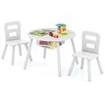 thumbnail image 1 of Costway Ensemble Table Ronde en Bois pour Enfants et 2 Chaises avec Rangement Central en Maille Blanc, 1 of 10