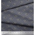 thumbnail image 3 of Soimoi Georgette Viscose Fabric Fish Block Print Sewing Fabric Yard 42 Inch Wide, 3 of 3