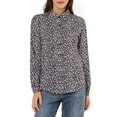thumbnail image 1 of INSPIRE CHIC Chemise Boutonnée pour Femme à Petites Fleurs à Manches Longues Col en Pointe Haut de Bureau TP Bleu Foncé, 1 of 8