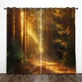thumbnail image 1 of Nature Curtains, Spring Alaska Woodland Trees Snow Mountain Lake Landscape Scenery Print Patterned Waterproof Fabric Grommet Window Drapes for Kitchen Bedroom Living Room 2 Panels W27.5 x L39, 1 of 4