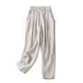 thumbnail image 1 of Sijiajgjfu Womens Cotton Linen Long Pants Khaki XXL, 1 of 5