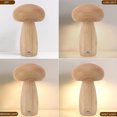 thumbnail image 3 of Haofy Birch Wood Mushroom Lamp with USB Rechargeable, Touch Control Dimmable Bedside Light for Home Decor, 3 of 8