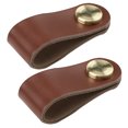 thumbnail image 1 of Cabinet Knobs Faux Leather 2PCS Drawer Knobs Cupboard Pull Knobs with Screws, 1 of 10