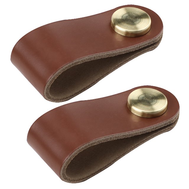 Cabinet Knobs Faux Leather 2PCS Drawer Knobs Cupboard Pull Knobs with Screws