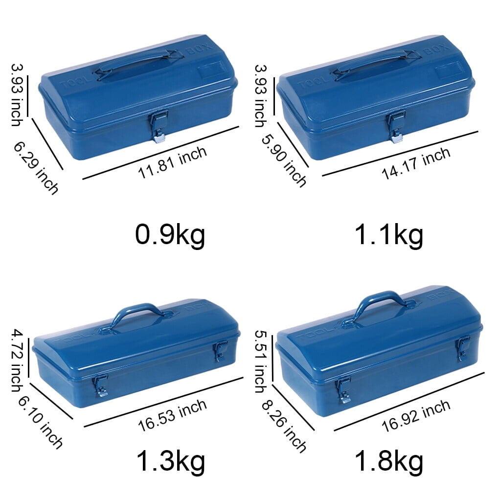 Langgg Iron Tool Box Multipurpose Storage Thickened Hardware Metal Metal Organizer with Handle Sealed Hand Repair Tools Case for Garage Workshop 1.3kg