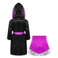 thumbnail image 3 of Fldy Kids Boys Boxing Uniform Set 2Pcs Boxing Robe And MMA Shorts Boxer Costume Halloween Outfit Black Hot Pink 16, 3 of 4