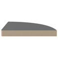 thumbnail image 2 of vidaXL Floating Corner Shelf High Gloss Grey 35x35x3.8 cm MDF, 2 of 4
