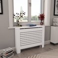 thumbnail image 1 of vidaXL Couvre-Radiateur 2 Pcs Blanc 112x19x81.5 cm MDF, 1 of 5