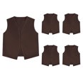 thumbnail image 1 of TOPTIE Kid Volunteer No-Button Child Vest Waistcoat Party Vests 5 Packs-Brown-L, 1 of 5