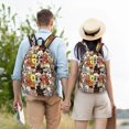 thumbnail image 4 of Wukai Cats & Dogs Group Print Durable Canvas Laptop Backpack - Adjustable Shoulder Straps, Water-Resistant, Large Capacity, Unisex for School, Office-Medium, 4 of 5