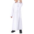 thumbnail image 4 of Boys' Lightweight Muslim Robe - Breathable Arab Middle Eastern Thobe with Pockets, Zip-Up Loungewear for Summer, 4 of 9