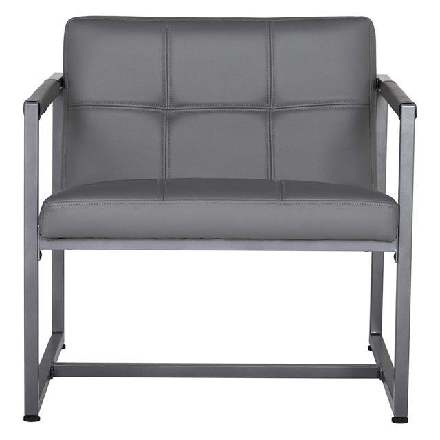 Studio Designs Home Camber Mid-Century Modern Small Accent Chair, Smoke Leather