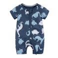 thumbnail image 1 of Clothes Set for Baby Boy Items Summer Baby Short Sleeved Baby Baby Print Double Zipper Men's Baby Crawl Suit Bodysuit, 1 of 3