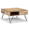 thumbnail image 1 of Trent Home Solid Wood & Metal 32" W Squar Lift Top Coffee Table in Natural, 1 of 16