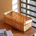 thumbnail image 1 of Chmadoxn Kitchen Storage & Organization, Woven Storage Basket Hand Woven Desktop Storage Box Bathroom And Kitchen Storage Basket With Handles For Home Office Storage Plastics Storage Basket, 1 of 7