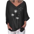 thumbnail image 2 of Hauts d'Été pour Femmes Mode T-shirt Blouse Décontracté à Imprimé à Col en V à Manches Courtes d'Été pour Femmes Blouses d'Été pour Femmes en Liquidation, 2 of 4