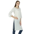 thumbnail image 2 of Kurta Ethnique Bollywood pour Femmes en Coton, Kurti Uni, Haut Décontracté, Tunique, Robe, 2 of 4
