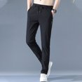 thumbnail image 1 of OmicGot Pantalon de Survêtement Décontracté pour Homme, Coupe Ajustée, Doux et Extensible, Pantalon Droit Fin, Mode Masculine, Extensible, Kaki, Jogging 28-39, 1 of 4