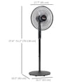 thumbnail image 3 of HOMCOM Ventilateur sur Pied Oscillant Réglable en Hauteur avec Télécommande, 3 of 10