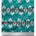 thumbnail image 1 of Soimoi Satin Silk Fabric Aztec Geometric Print Fabric by The Yard 42 Inch Wide, 1 of 3