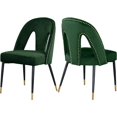 thumbnail image 1 of Meridian Furniture Akoya Velvet Dining Chair, Green (Set of 2), 1 of 6