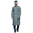 thumbnail image 1 of Atasi Kurta Pyjama de Designer pour Hommes Imprimé Style Angrakha Vêtements d'Été Décontractés, 1 of 5
