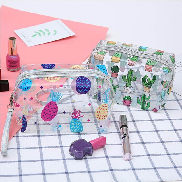 Cartoon Transparent Cosmetic Bag Hand-held Cosmetic Bag Bag Hand-held Cosmetic Bag Flamingo Transparent Wash Bag Ladies Transparent Pouch